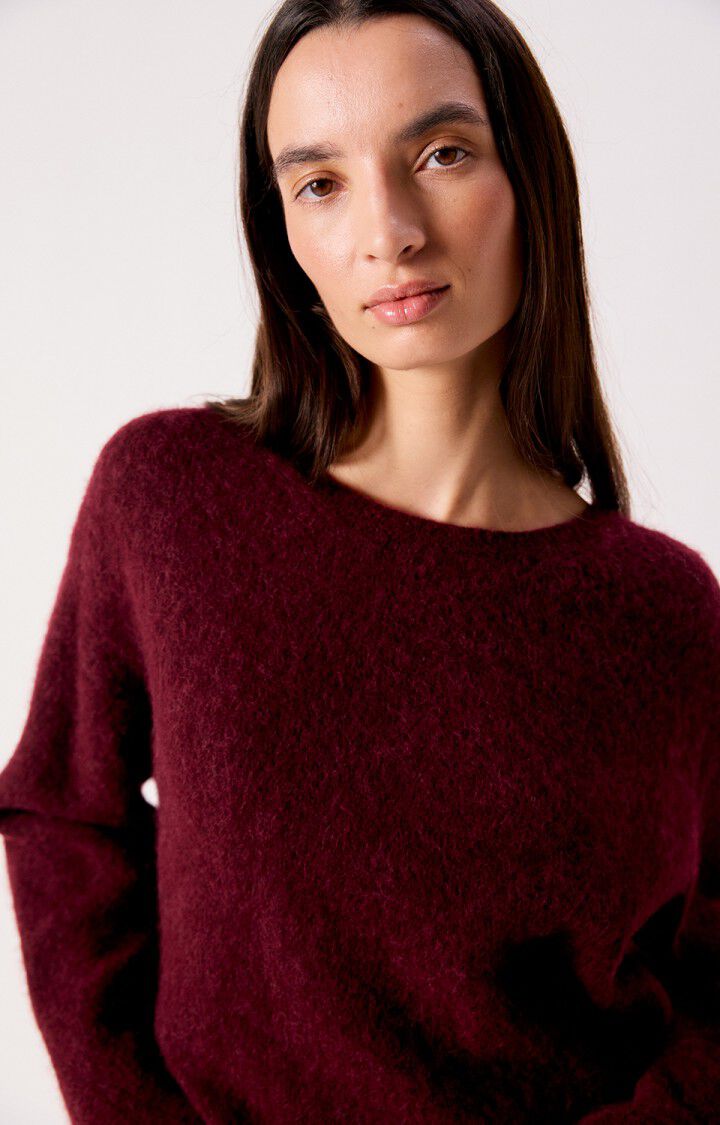 American Vintage Womens Vitow Sweater- Dark Red Melange