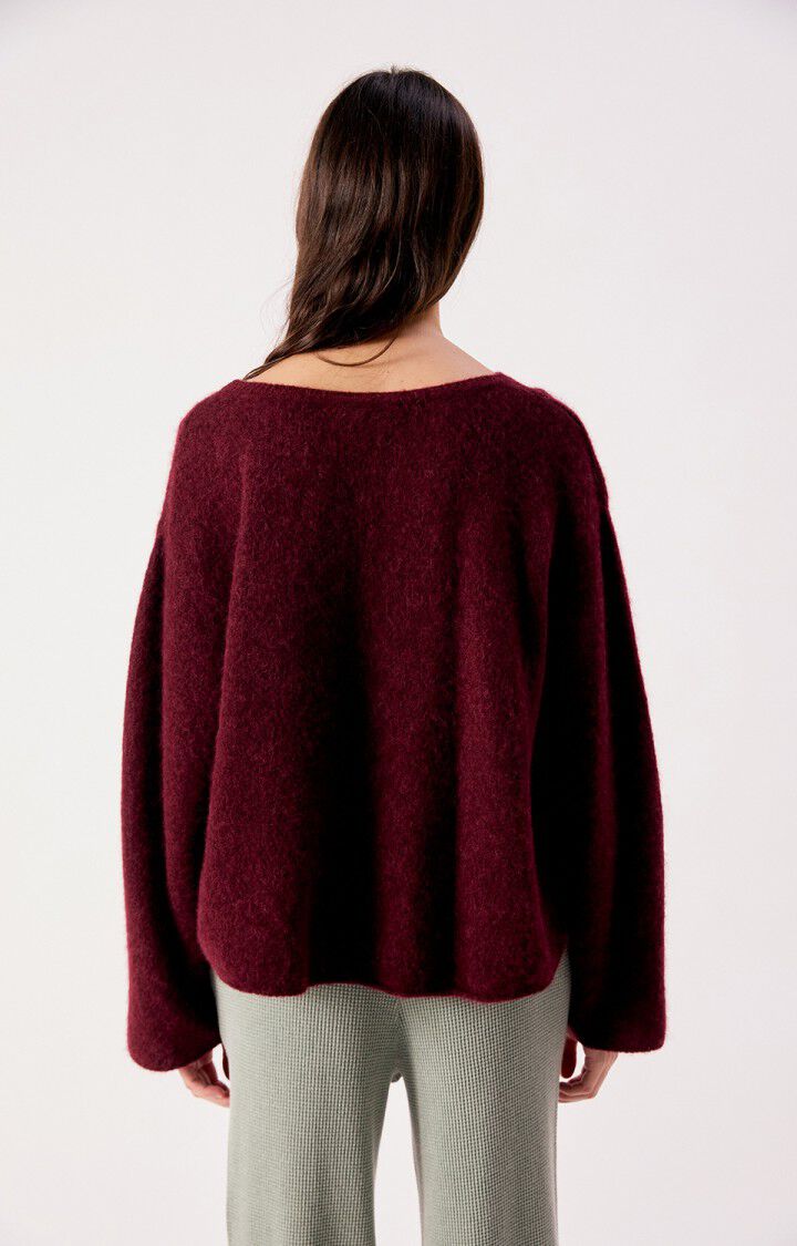 American Vintage Womens Vitow Sweater- Dark Red Melange