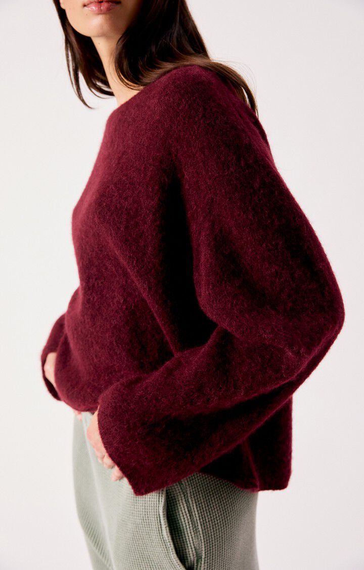American Vintage Womens Vitow Sweater- Dark Red Melange