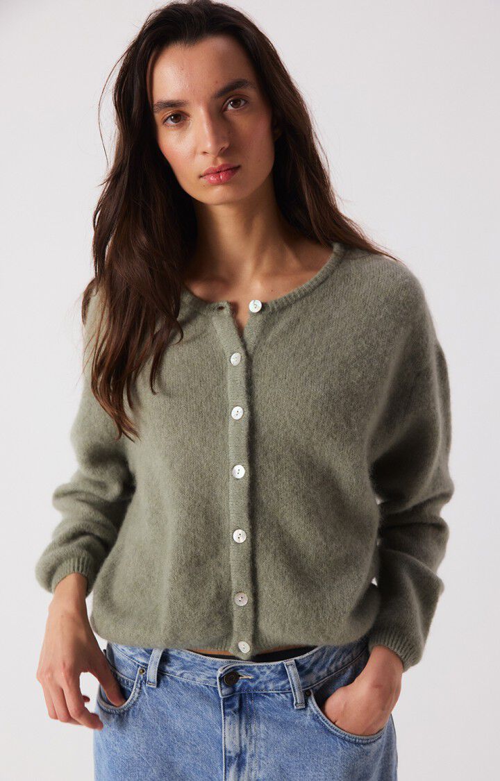 American Vintage Vitow Cardigan- Multi Khaki Melange