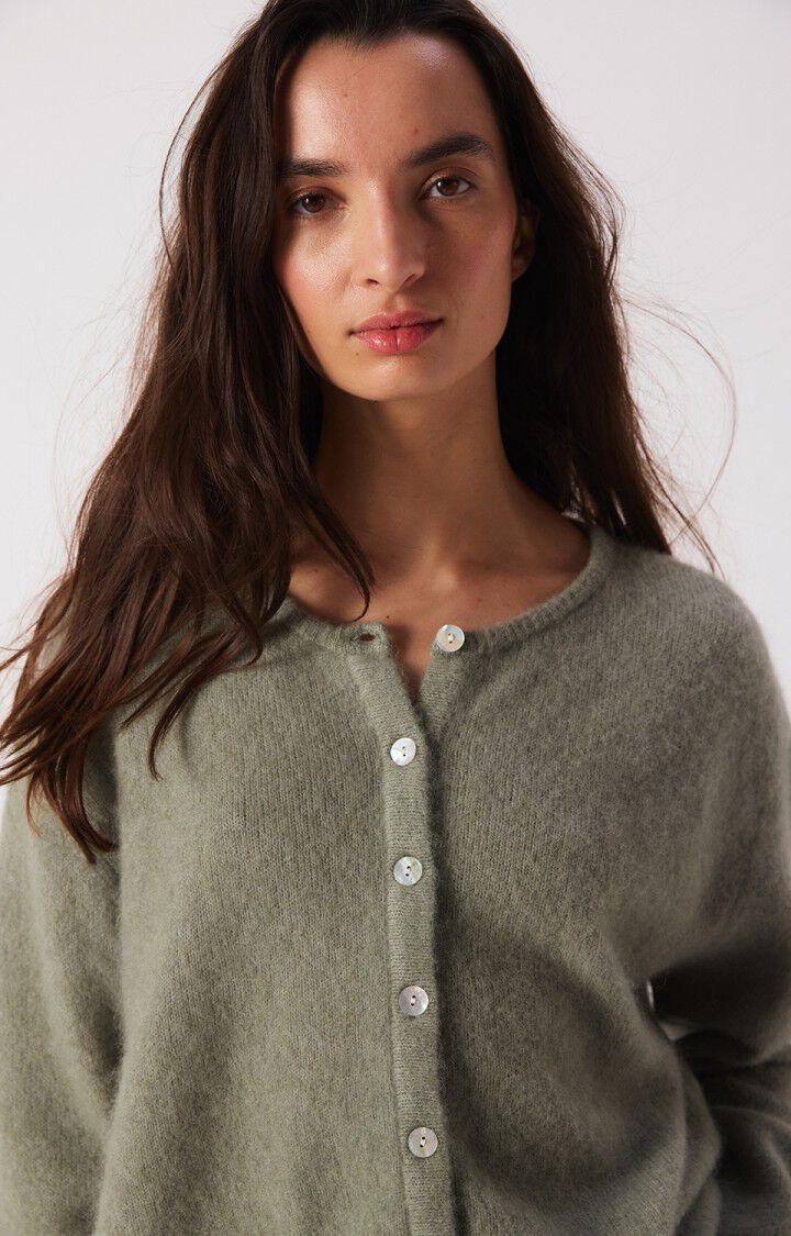 American Vintage Vitow Cardigan- Multi Khaki Melange