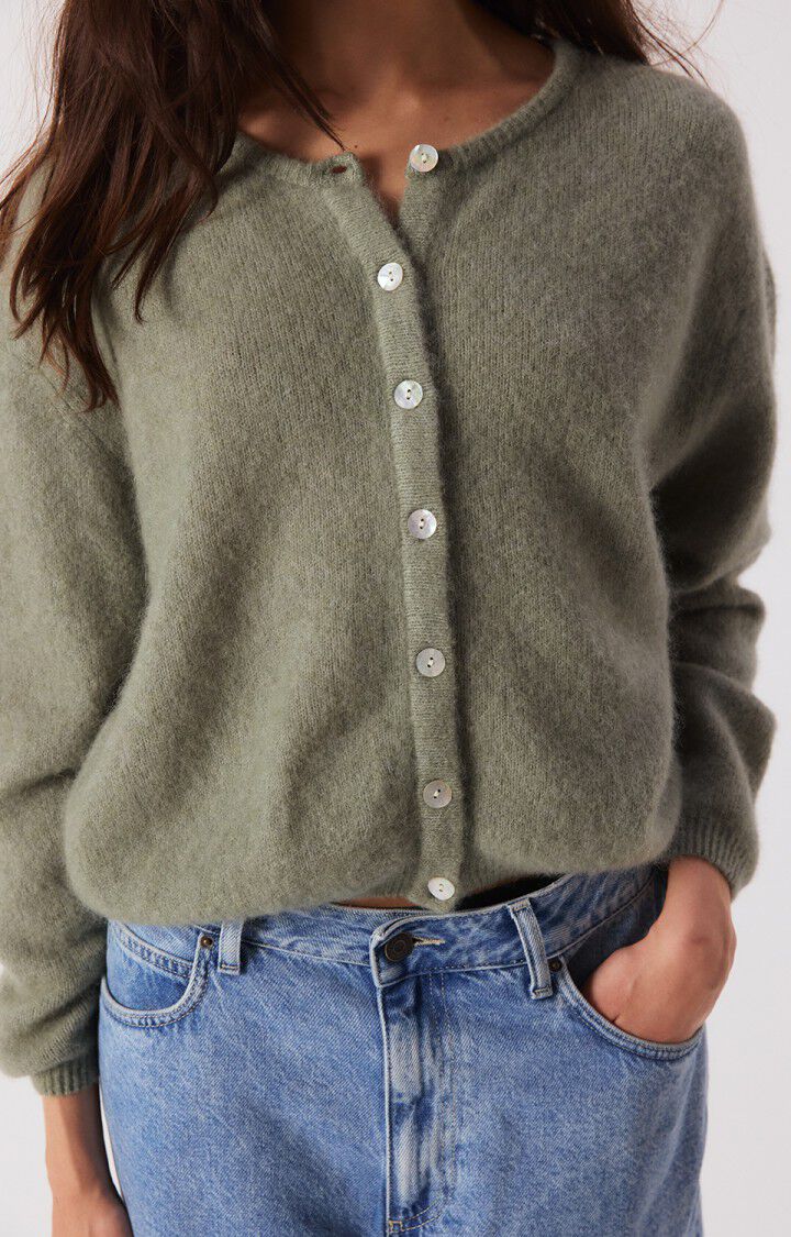 American Vintage Vitow Cardigan- Multi Khaki Melange