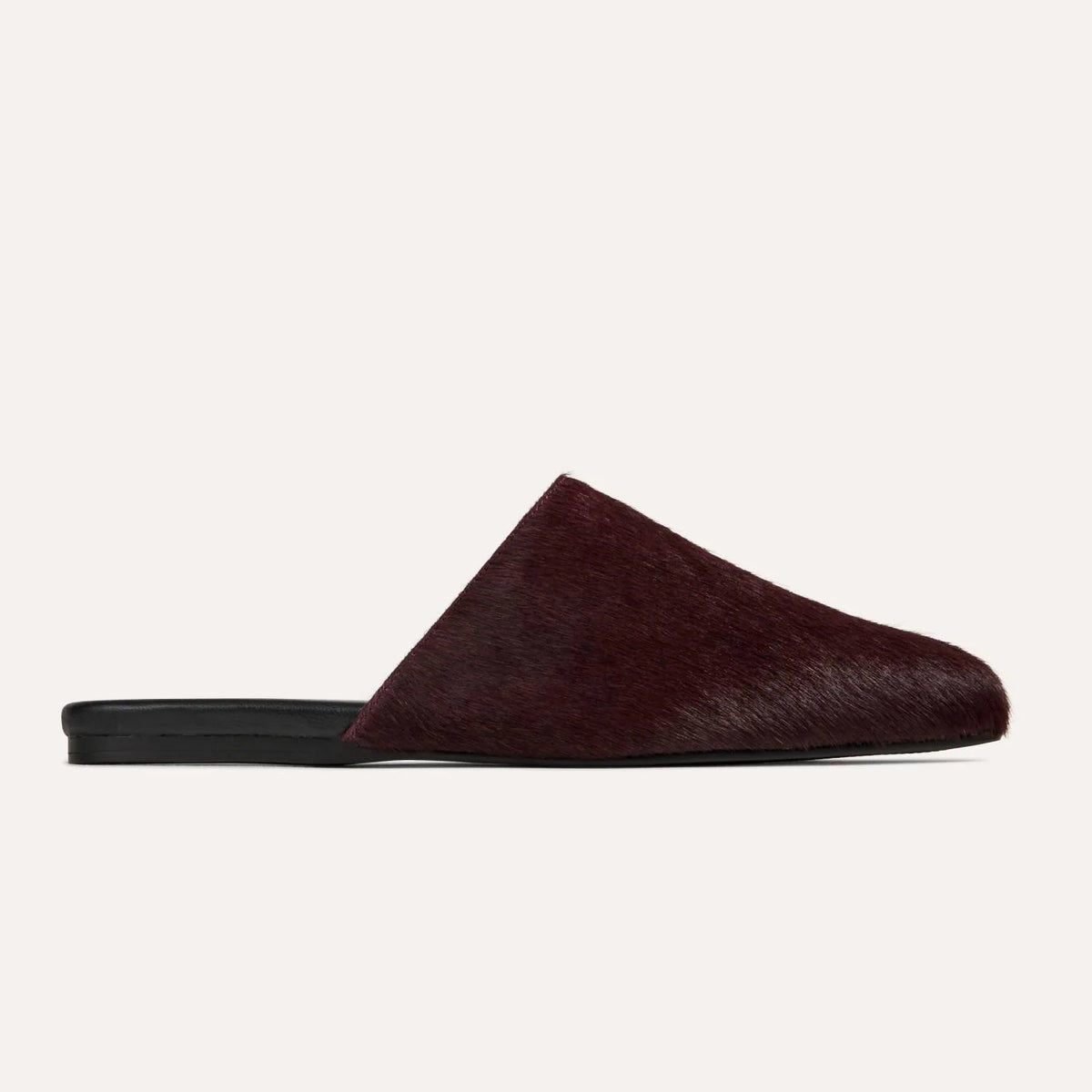 Yosi Samra Waverly Slide- Burgundy Calf Hair