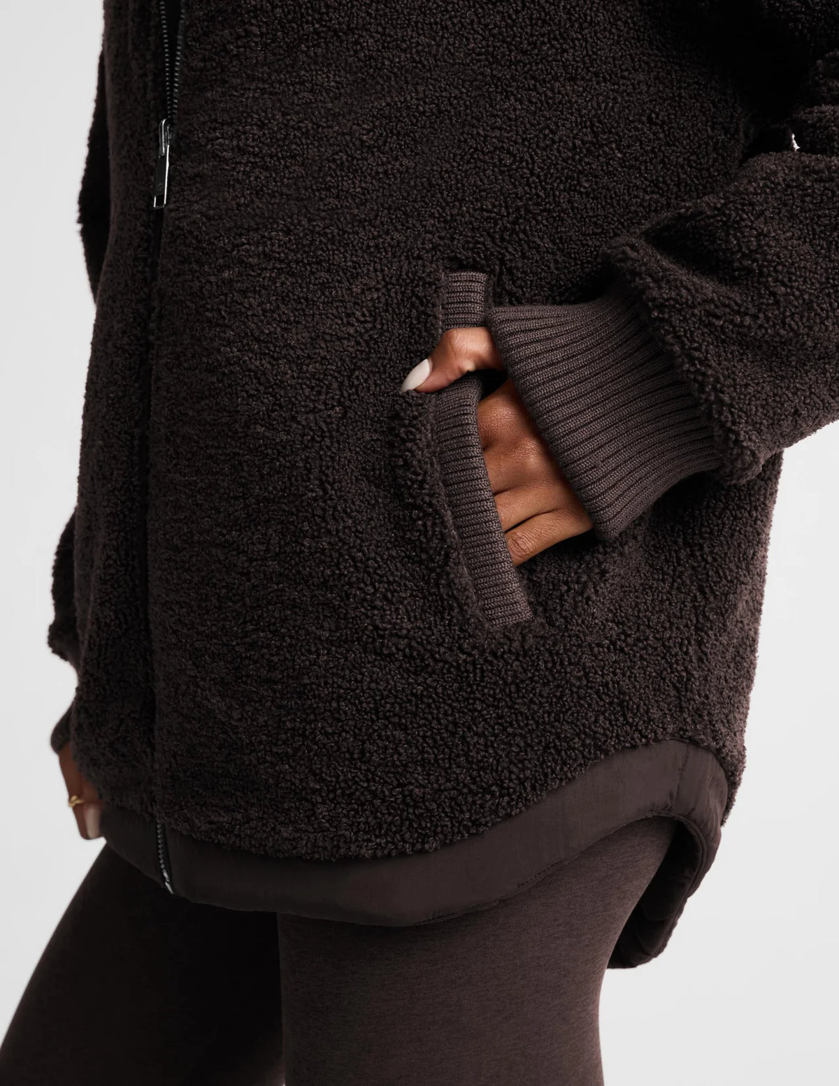 Beyond Yoga Roam Quilted Reversible Jacket- Chocolate