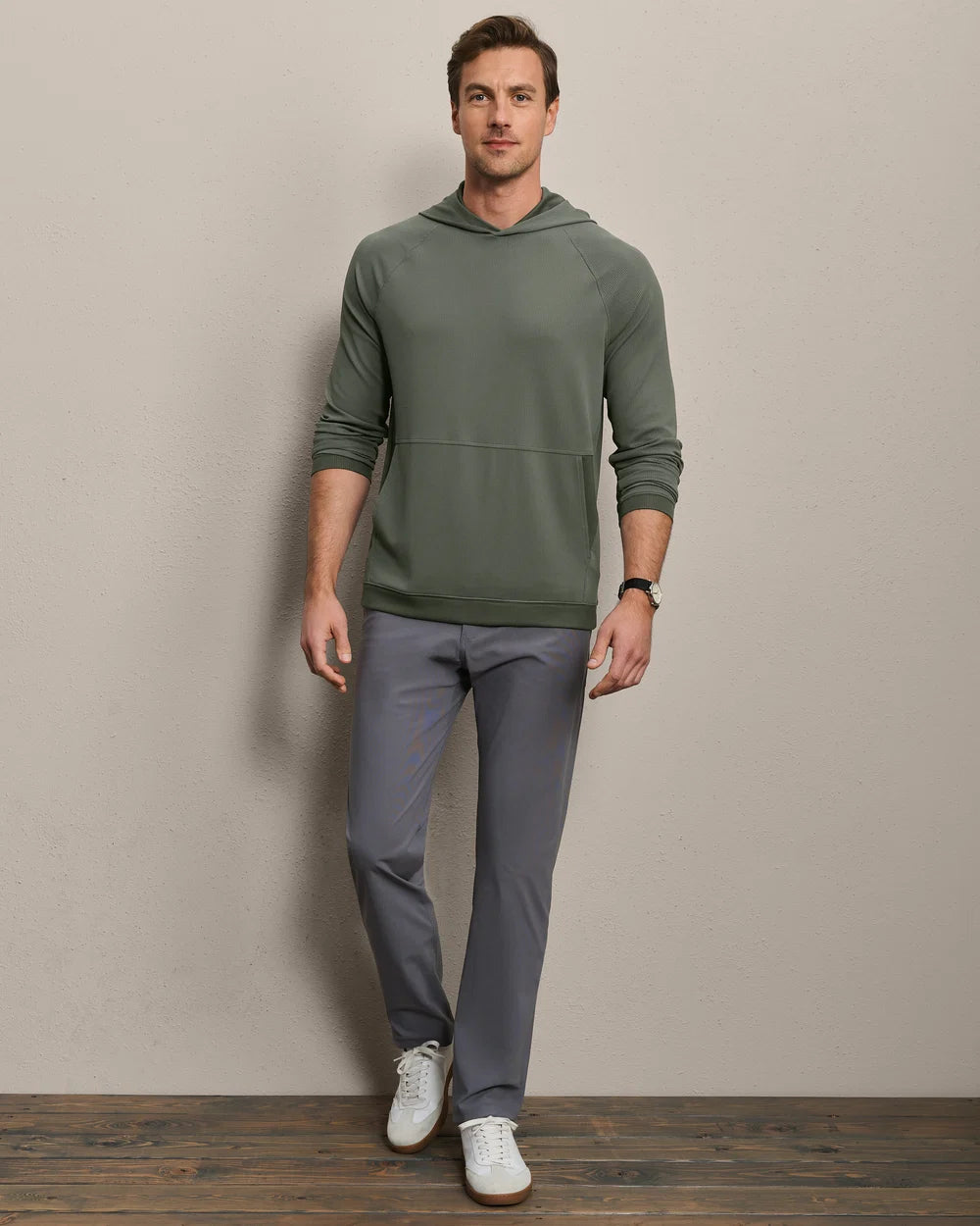 Rhone Apparel Waffle Tech Hoodie - Olive Shadow