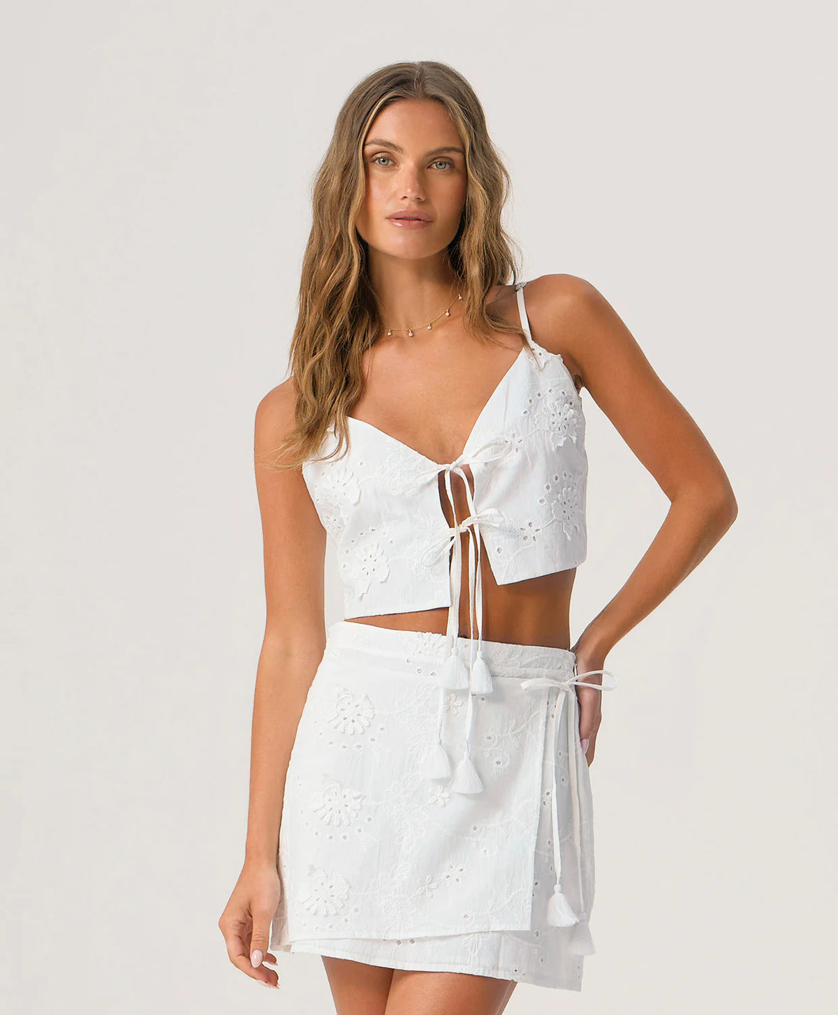 PQ Swim Aria Wrap Skirt- White Sands