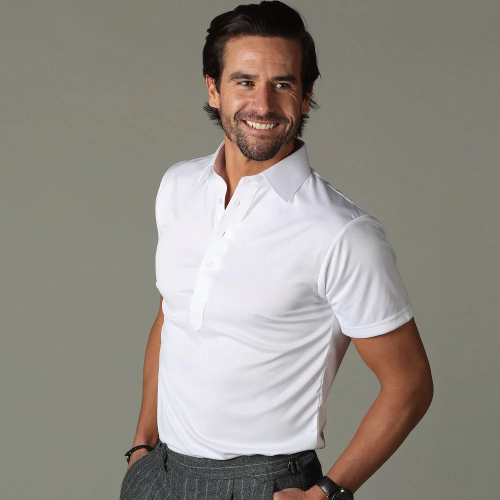 Collars & Co. Semi-Spread Collar Polo- White