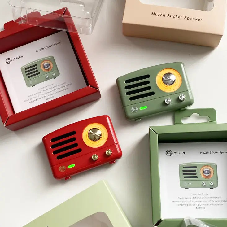 Muzen Otr Sticker Magnet Fridge Bluetooth Speaker- Green
