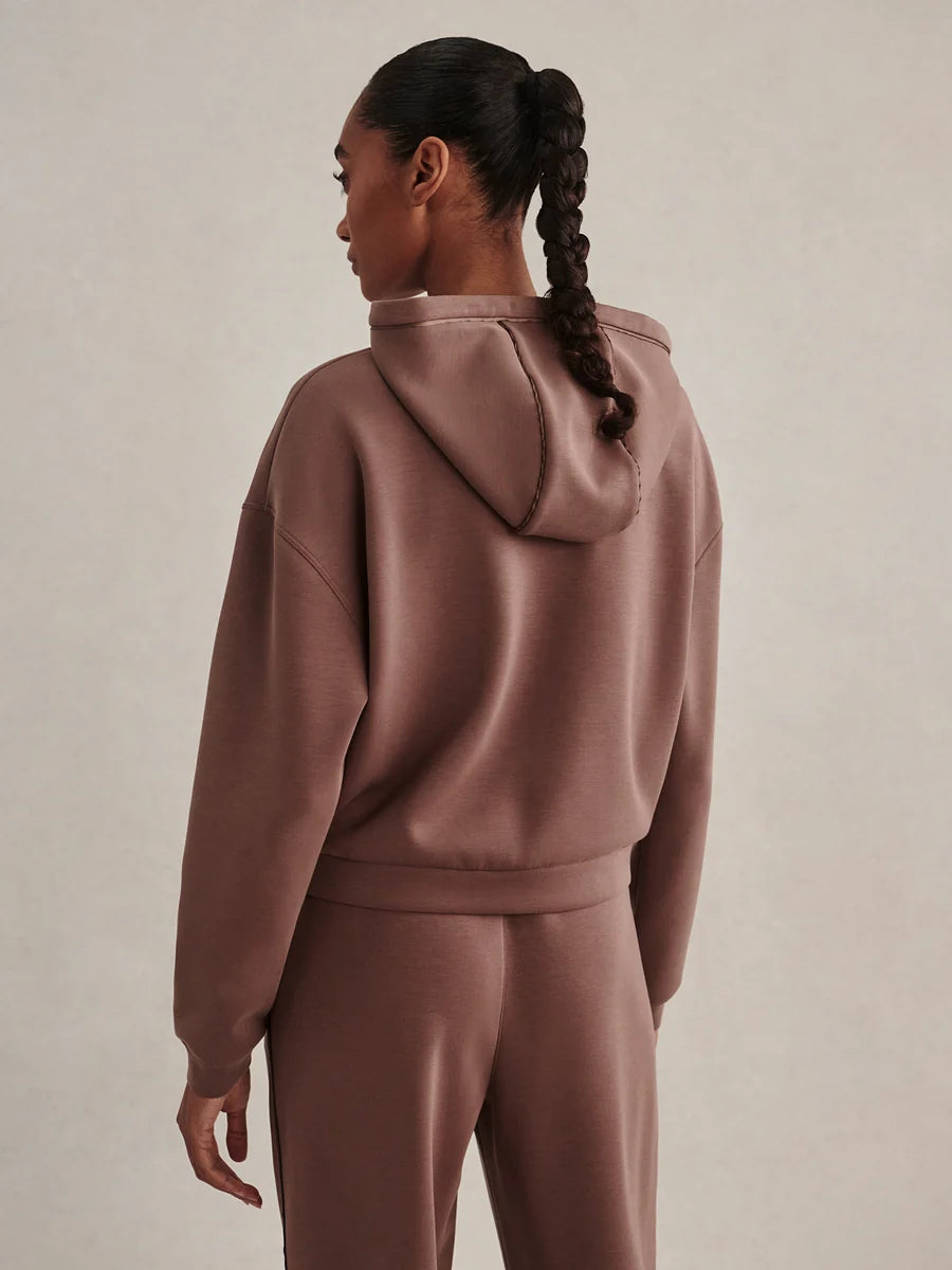 Varley Jorgie Zip-Through Hoodie- Coffee Quartz