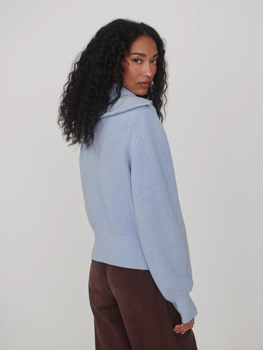 Varley Maura Half-Zip Rib Knit- Kentucky Blue