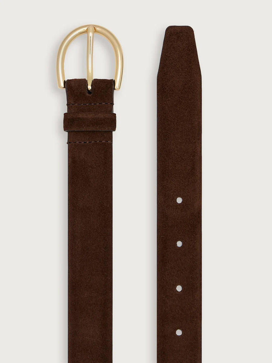 Varley Lenai Suede Belt- Chocolate