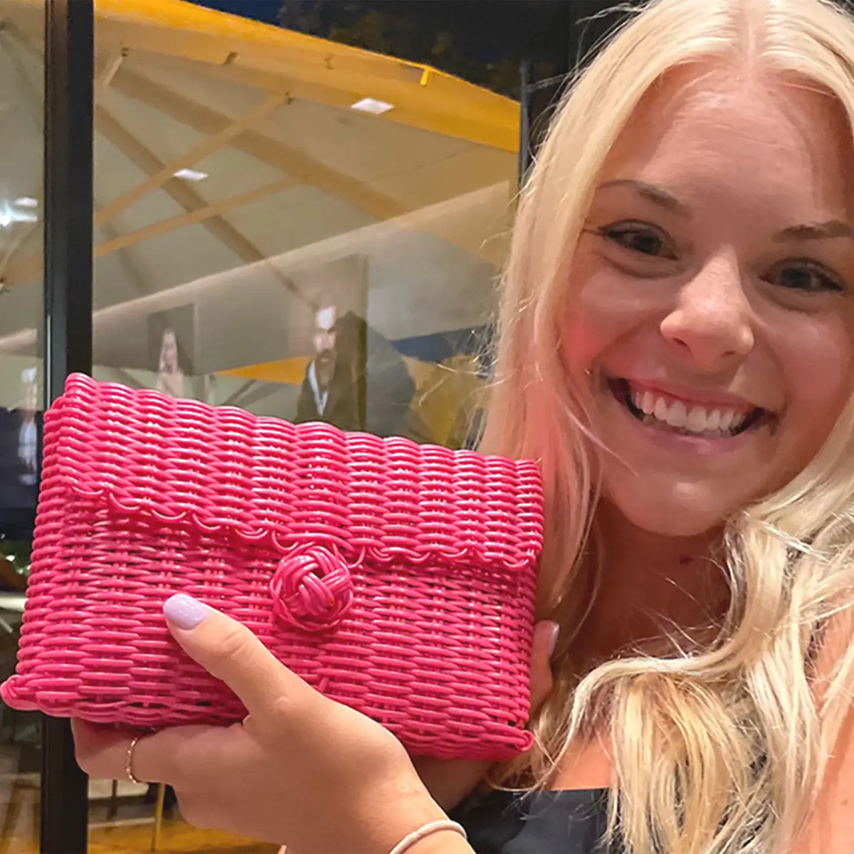 The Lilley Line Clutch - Solid Hot Pink
