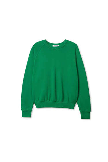 Perfect White Tee Alexi French Terry Raglan Crew Sweatshirt - Grass