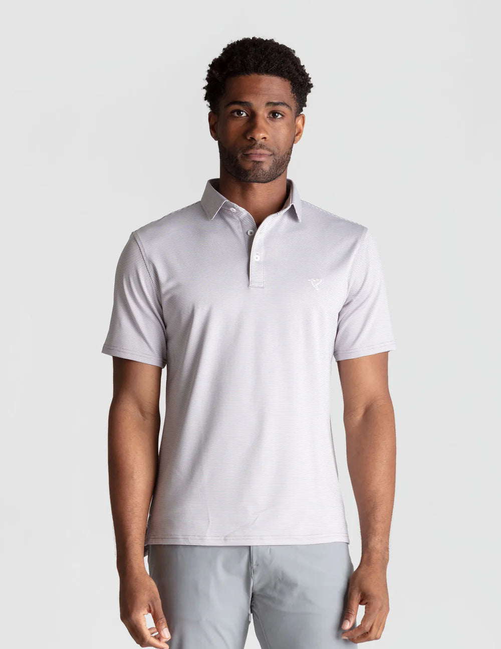 Birddogs Allen DeGeneres Polo - Grey Pencil Stripe