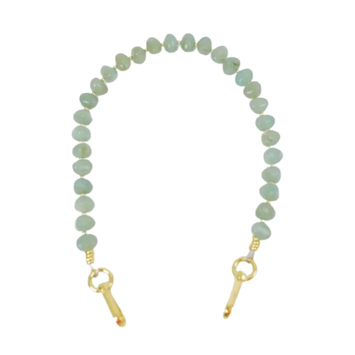 The Lilley Line Pebble Gemstone Clutch Strap - Jade Green