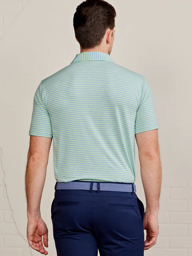 Tasc Cloud Polo Air Stripe- Kiwi Heather/ Polar Heather