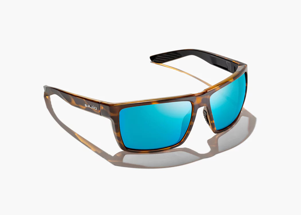 Bajio Stiltsville Sunglasses - Brown Tortoise - Blue Mirror Glass