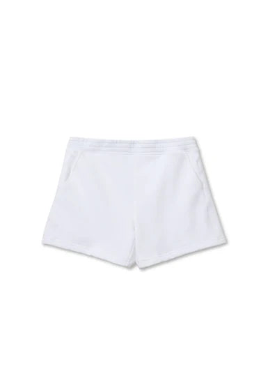 Perfect White Tee Bari French Terry Sweat Shorts - White