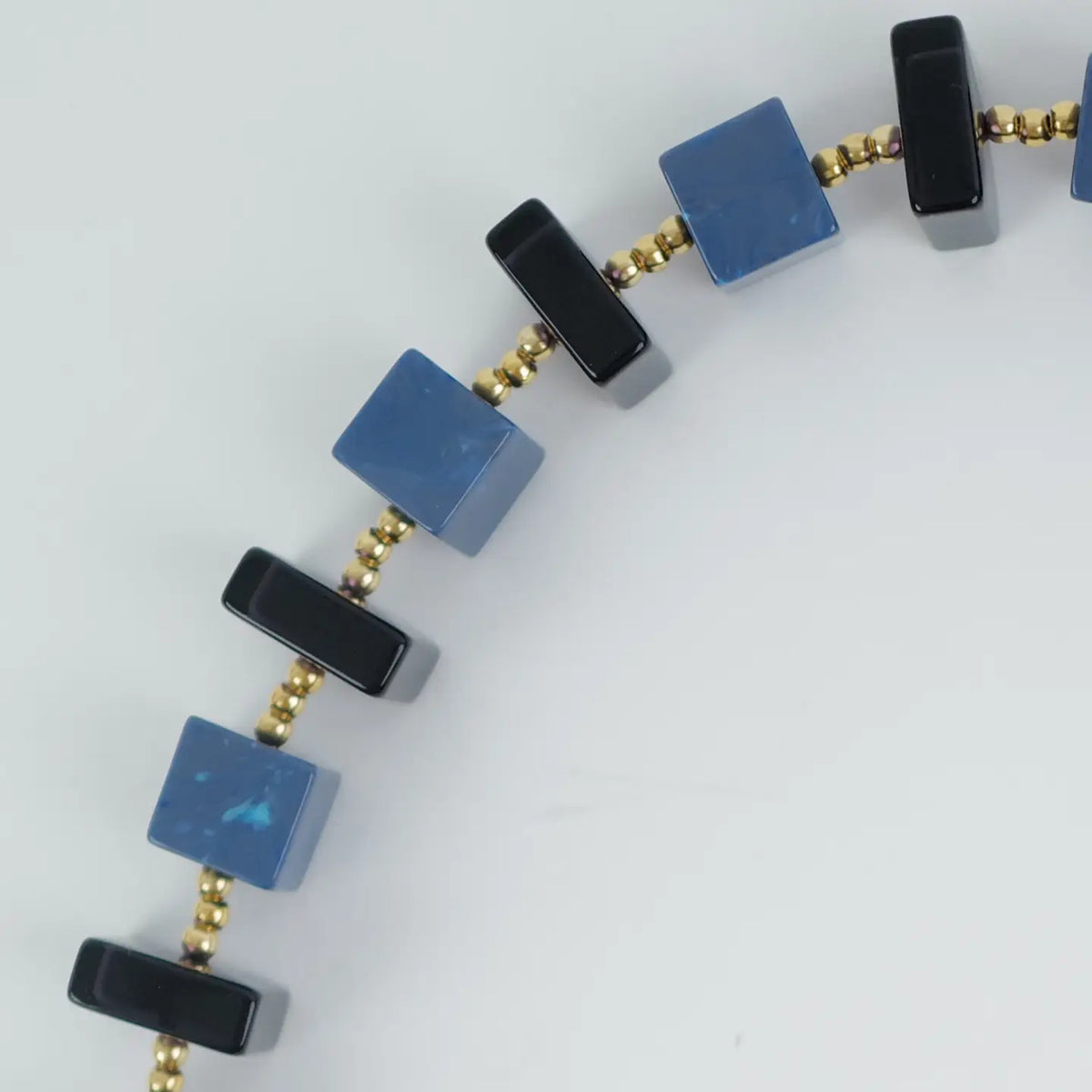 The Lilley Line Clutch Strap - Indigo Marble Cubes