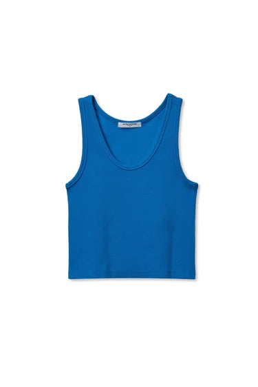 Perfect White Tee Blondie Rib Bra Friendly Tank - Cobalt