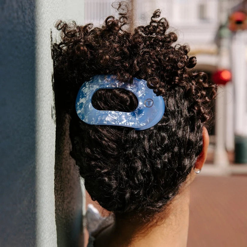 Teleties Flat Round Clip - Blue Lagoon