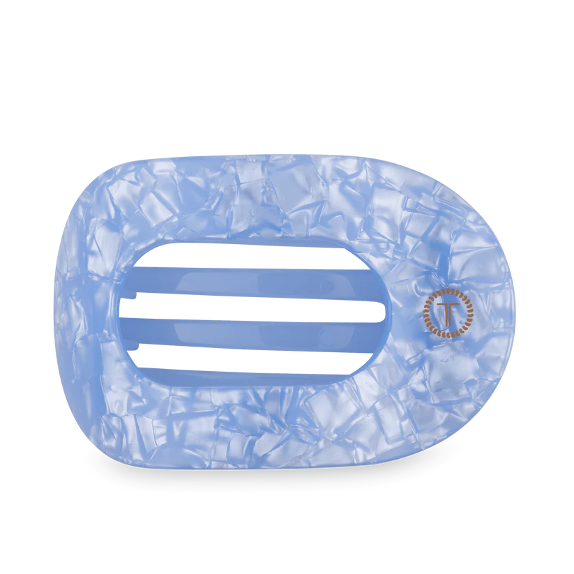 Teleties Flat Round Clip - Blue Lagoon