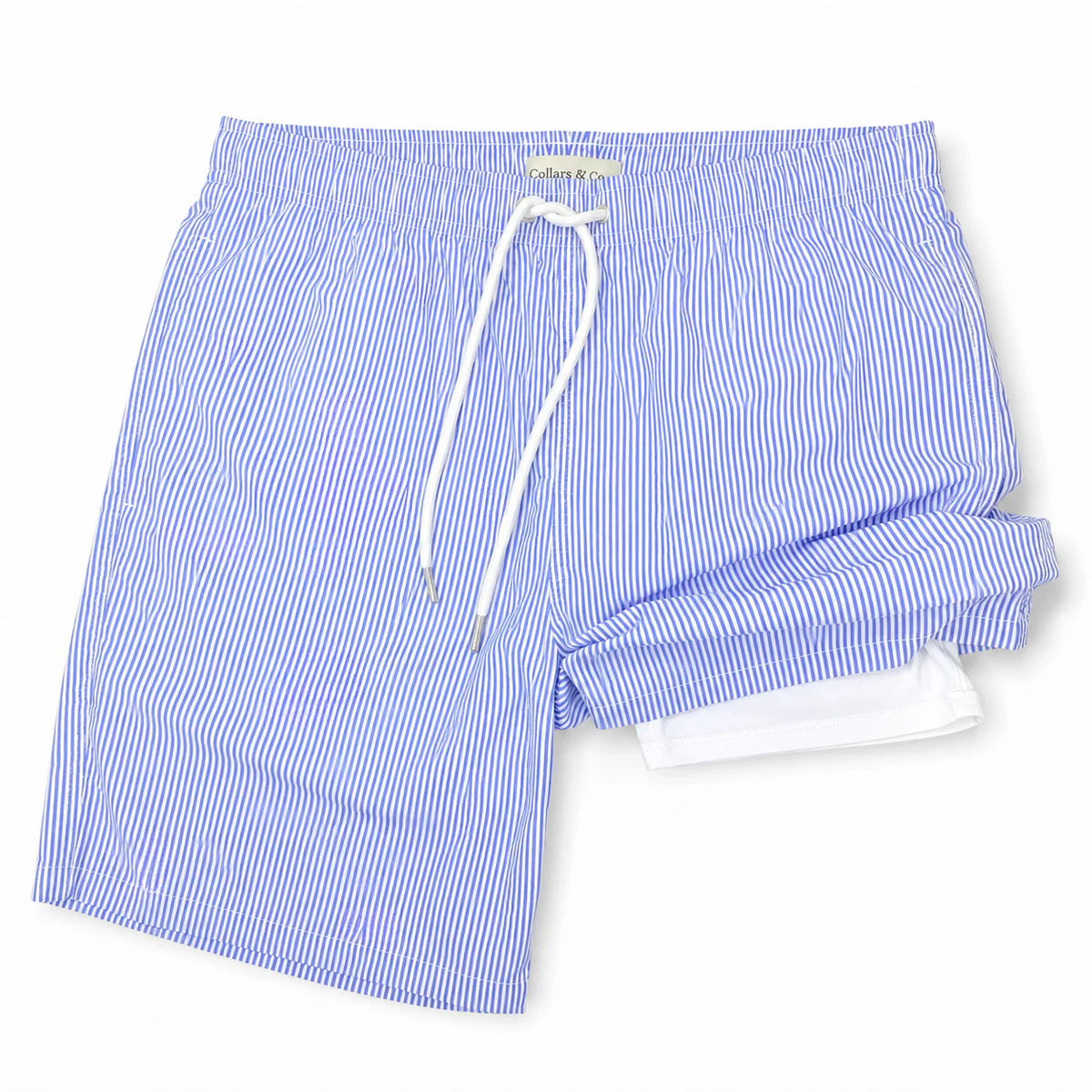 Collars & Co. Riviera Swim Trunk- Blue Stripe