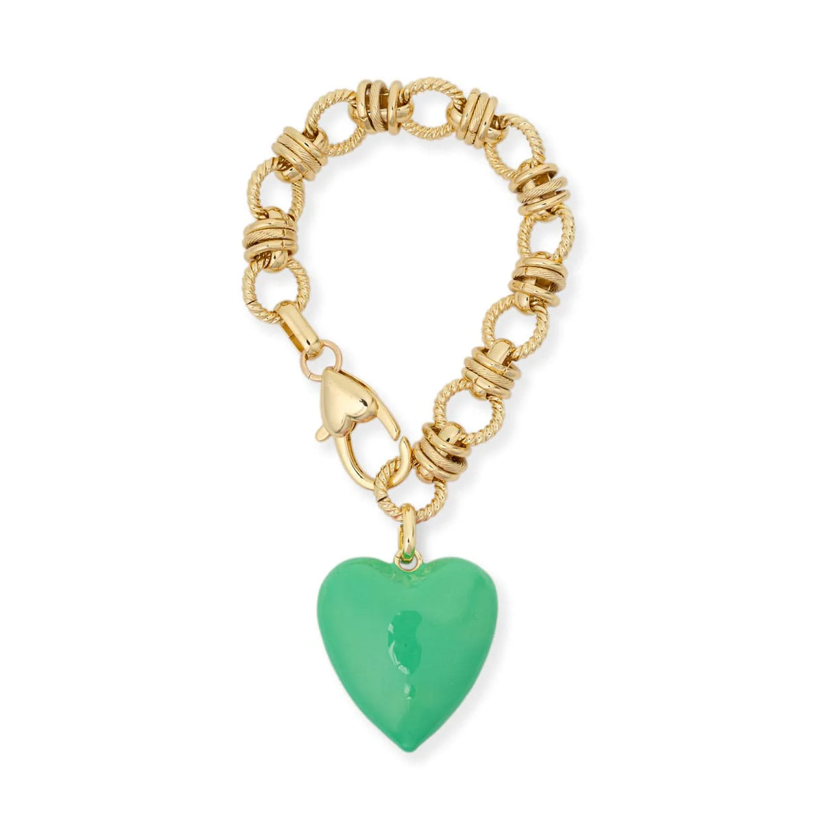 Bracha Rowan Heart Bracelet - Green