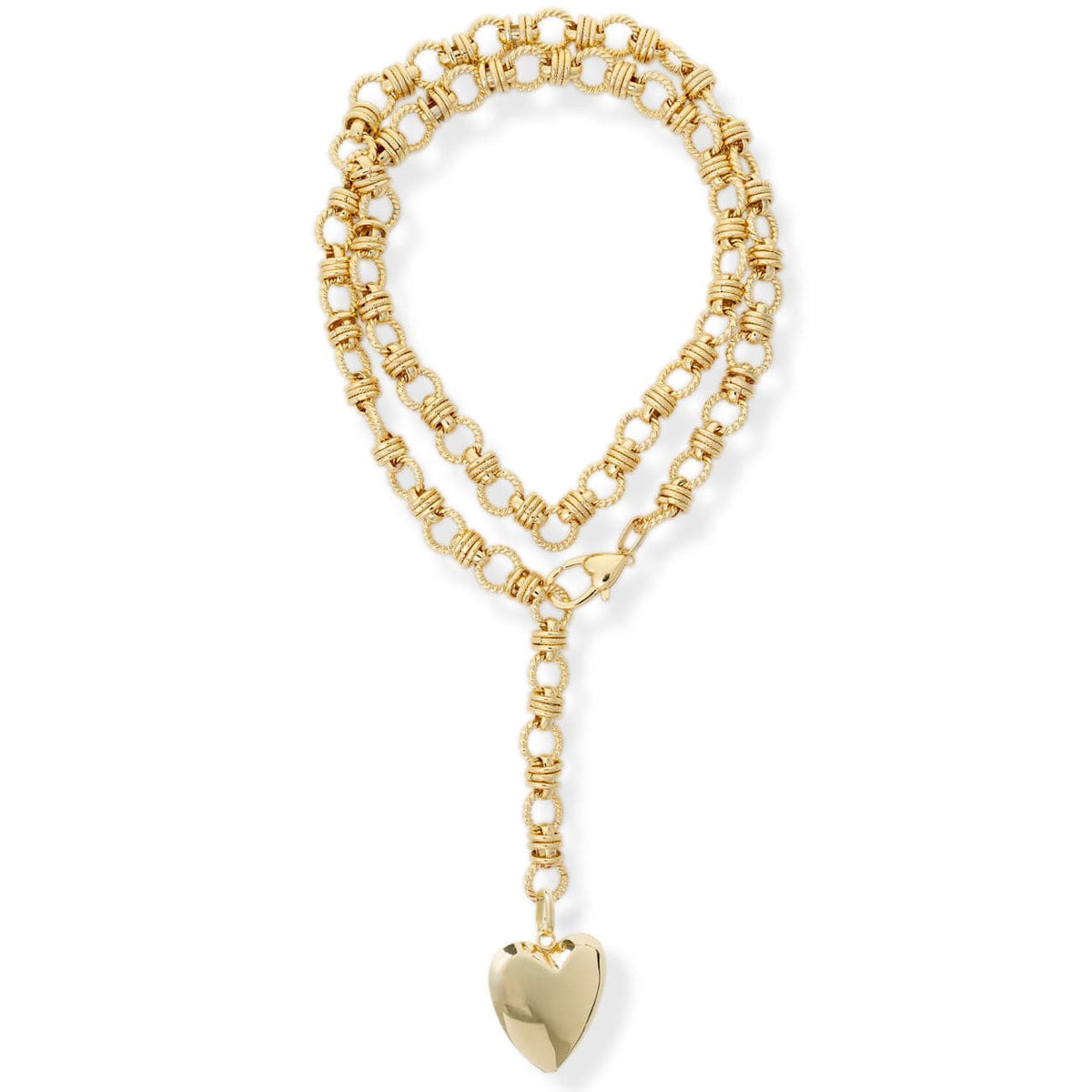 Bracha Rowan Heart Lariat Necklace - Gold