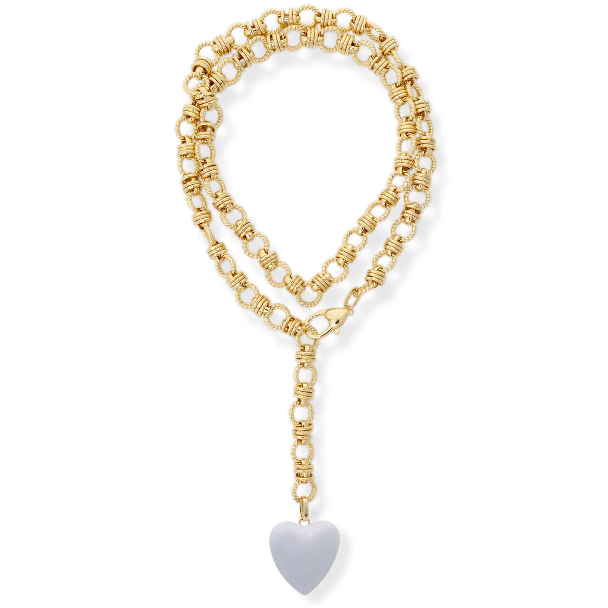 Bracha Rowan Heart Lariat Necklace - White