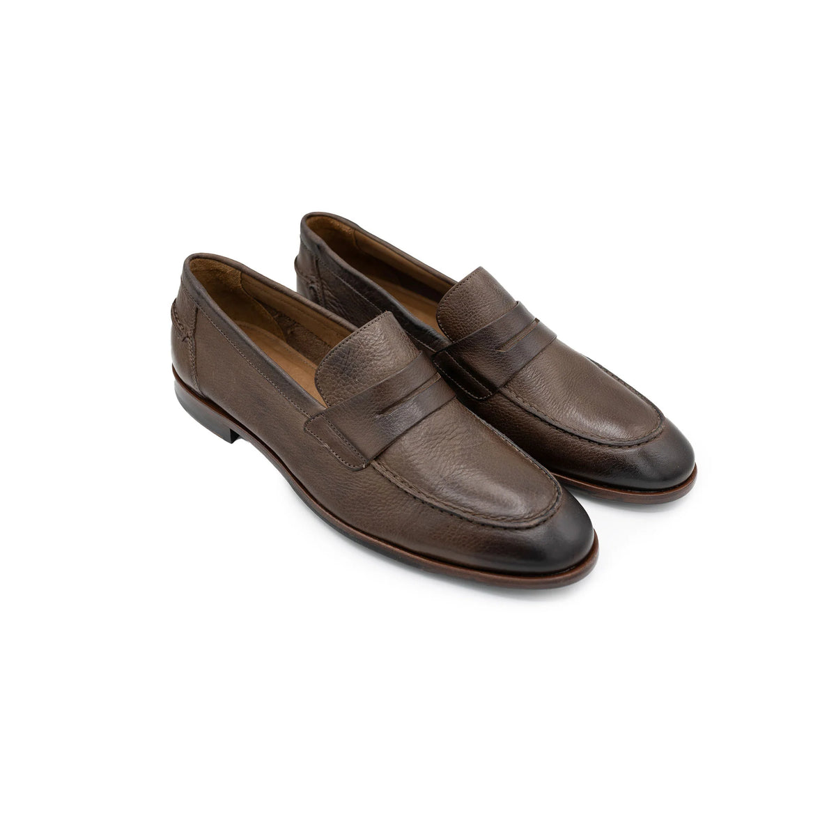 Collars & Co. Naples Penny Loafers- Brown Leather