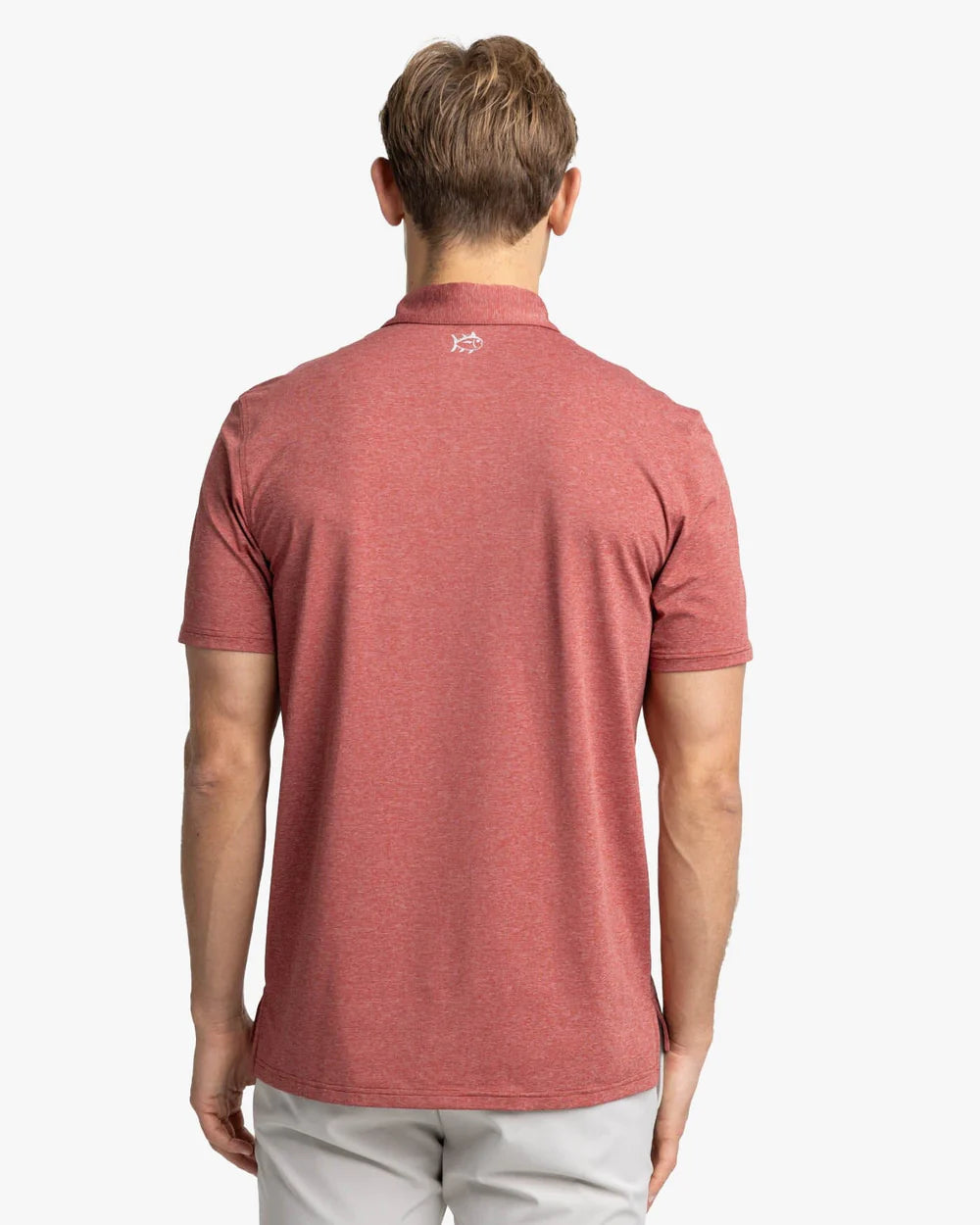 Southern Tide Brreeze Performance Polo - Heather Tuscany Red