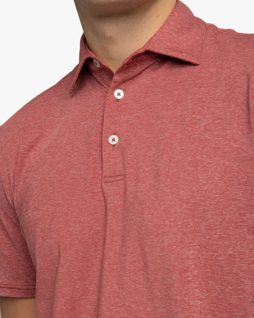 Southern Tide Brreeze Performance Polo - Heather Tuscany Red
