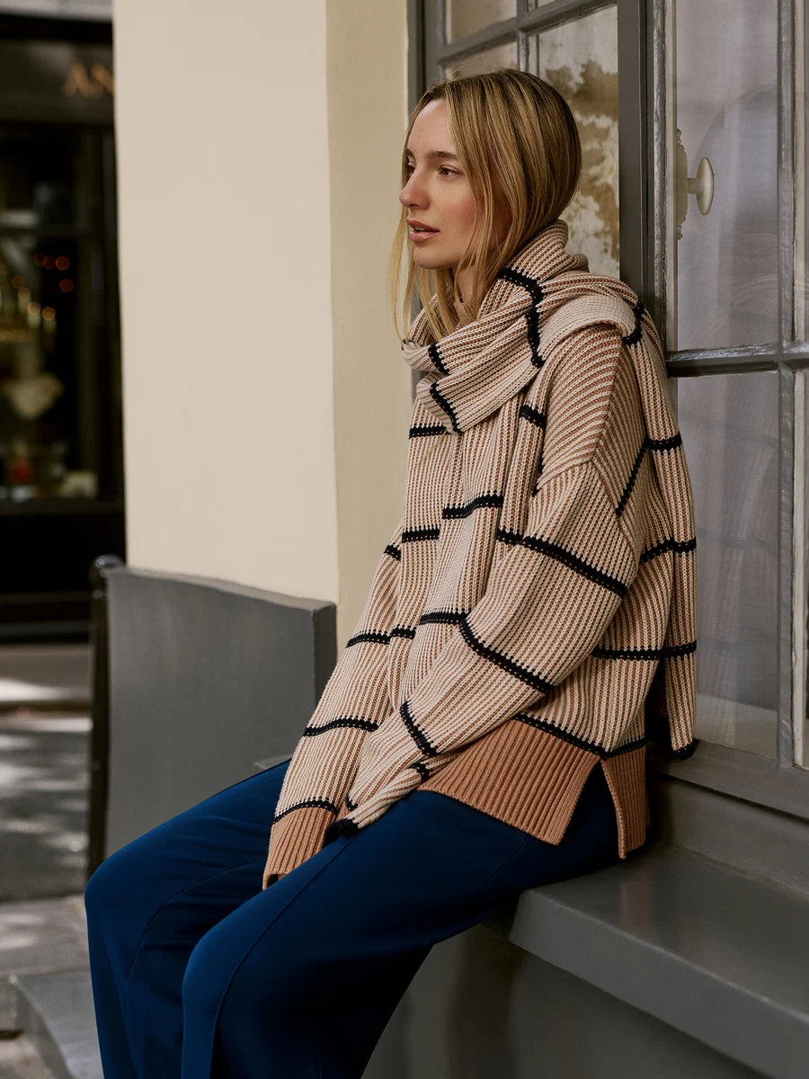 Varley Almeida Knit Scarf- Mid Tan