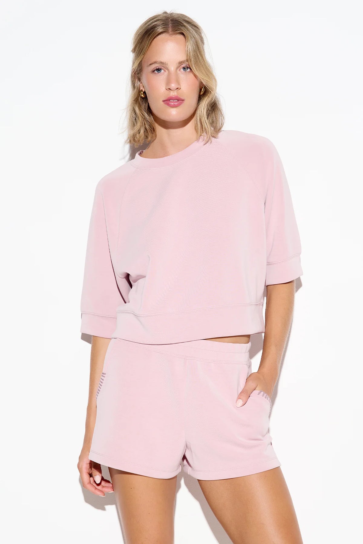 Spiritual Gangster Sophie Short Sleeve Top - Pink Dunes