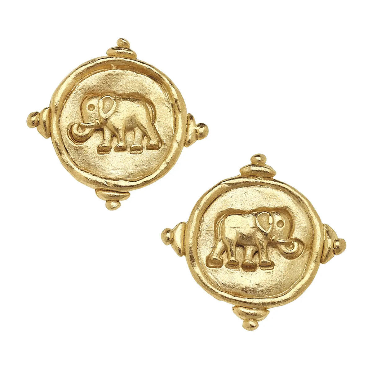 Susan Shaw Gold Elephant Pierced Earrings