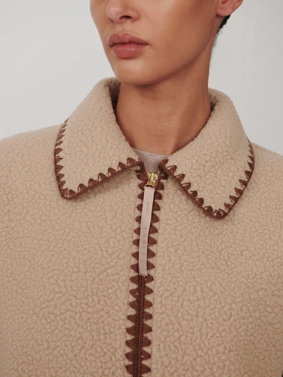 Varley Ruiko Zip-Through Fleece- Light Taupe