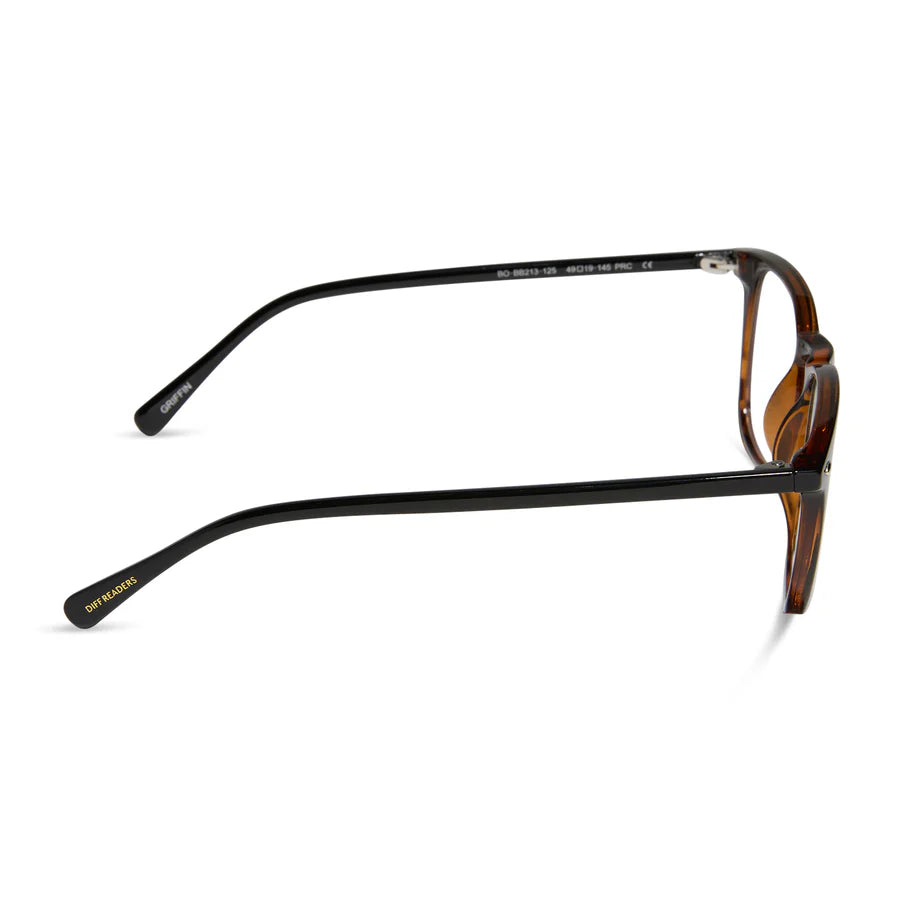 DIFF Eyewear Griffin Blue Light Readers - Black Tortoise