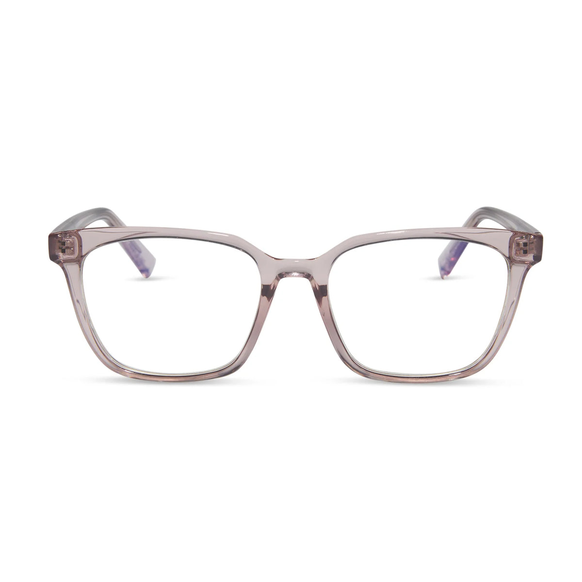 DIFF Eyewear Alex Black Blue Light Readers - Light Pink Crystal