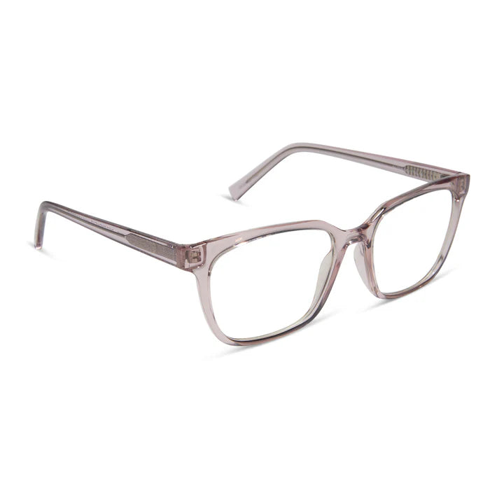 DIFF Eyewear Alex Black Blue Light Readers - Light Pink Crystal