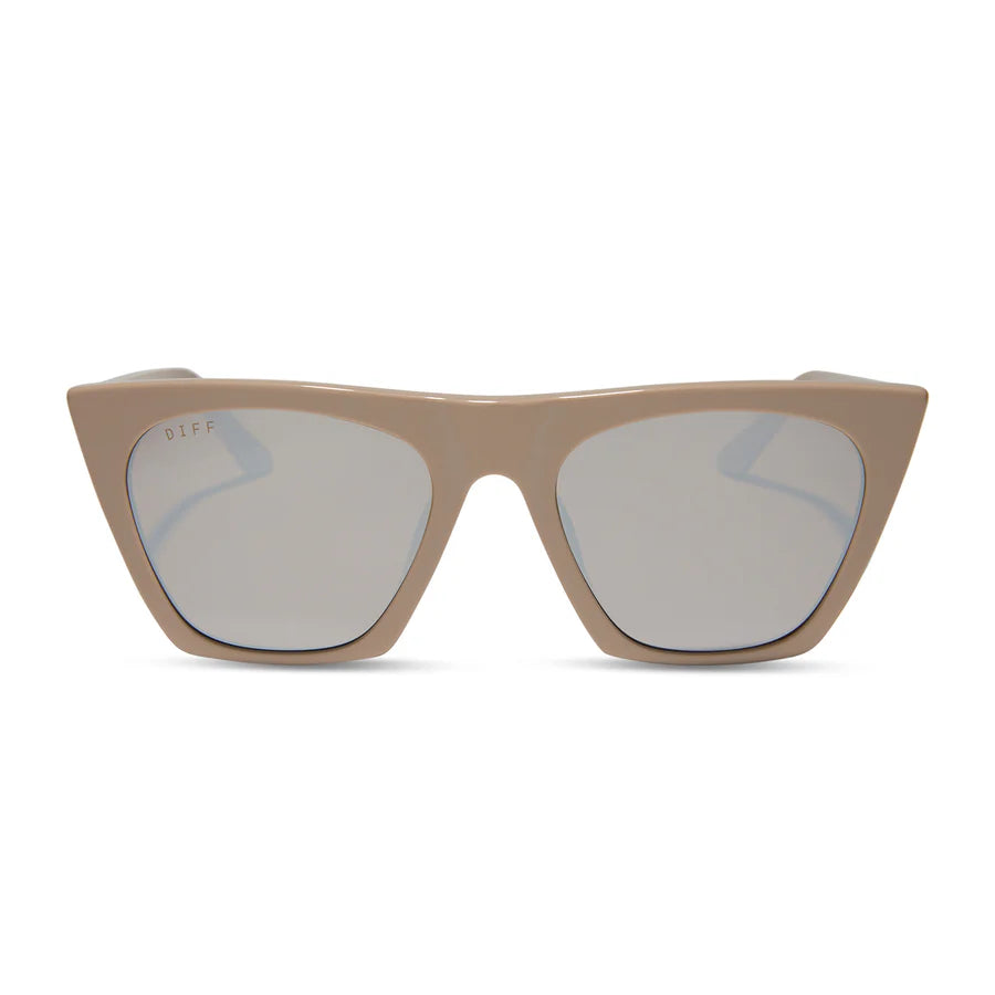 DIFF Eyewear Avril Cat Eye Sunglasses - Almond + Silver Flash