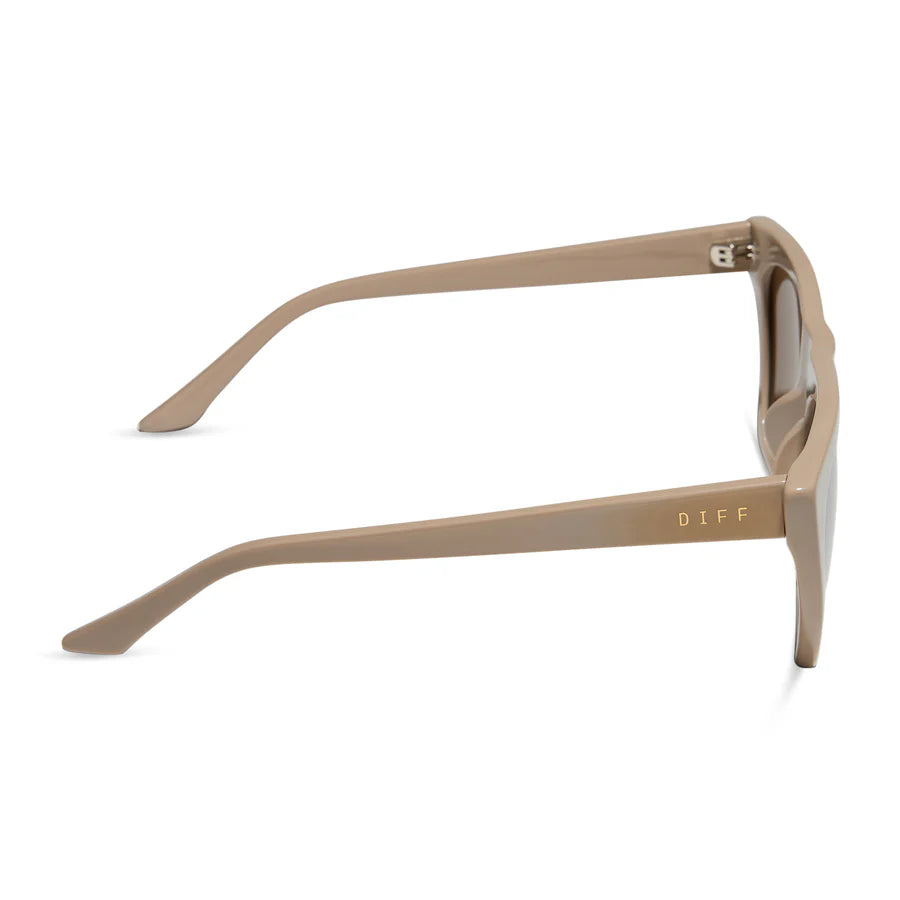 DIFF Eyewear Avril Cat Eye Sunglasses - Almond + Silver Flash