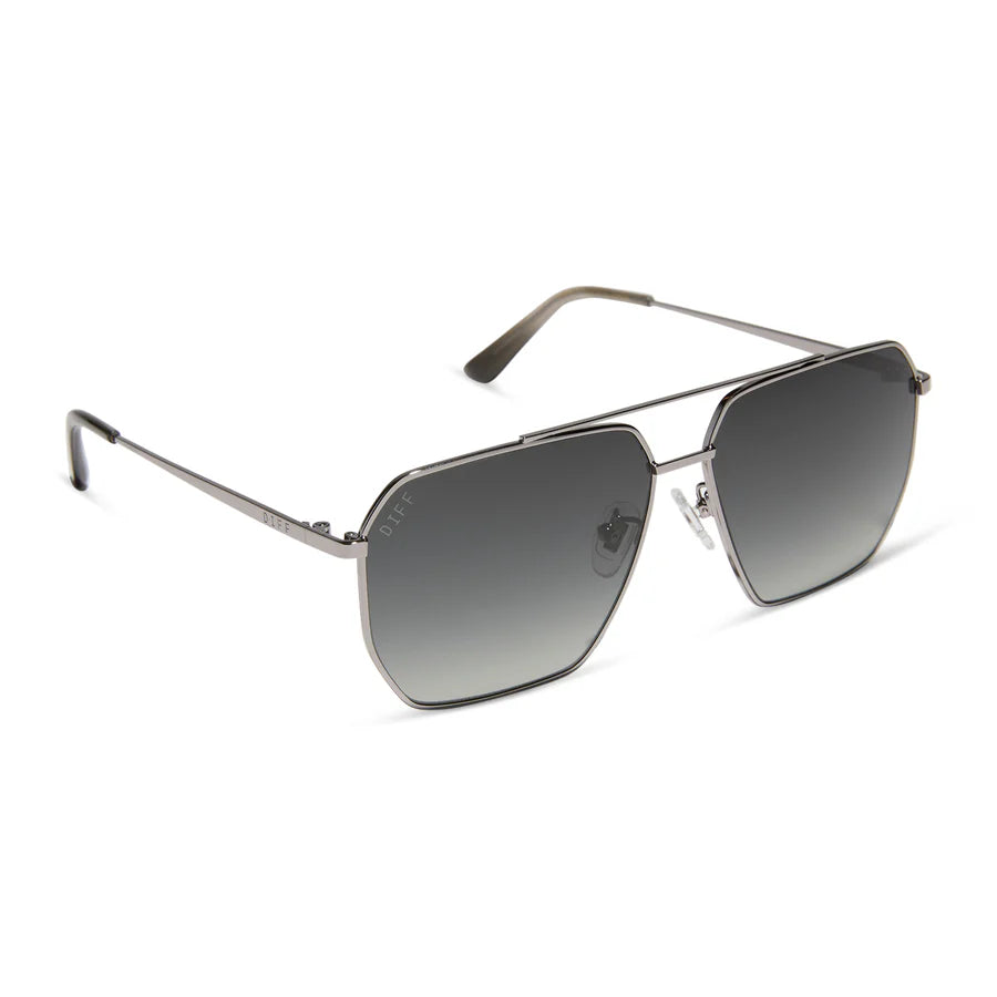 DIFF Eyewear Berkely Polarized Sunglasses - Gunmetal + Grey