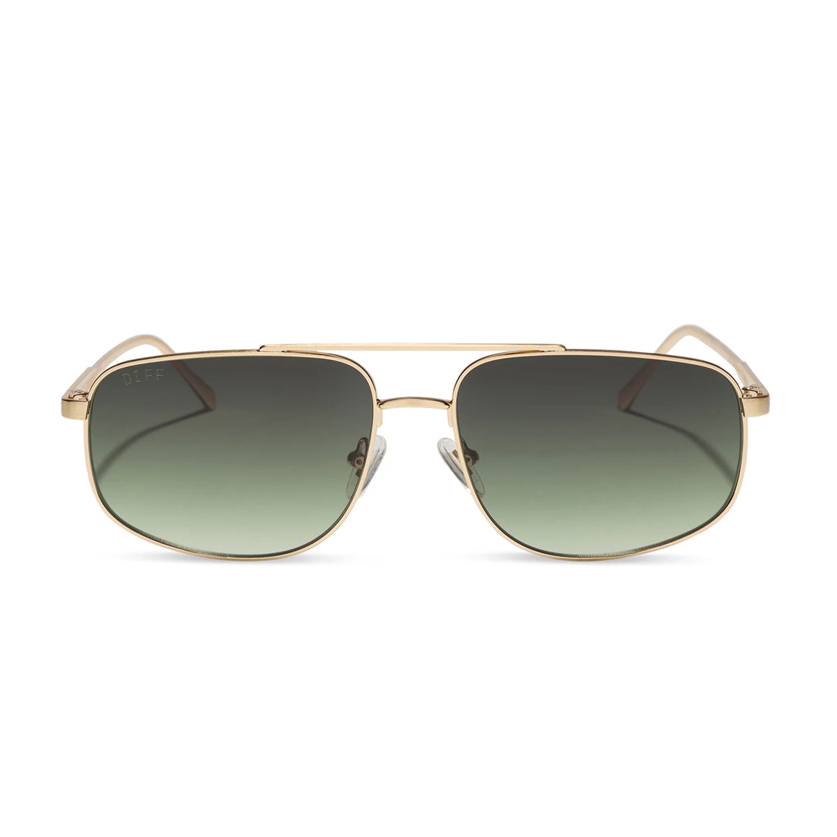 DIFF Eyewear Charley Polarized- Brushed Gold Aloe Green Gradient Sunglasses