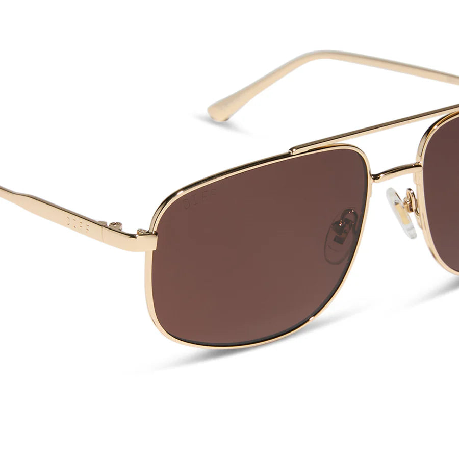 DIFF Eyewear Charley Polarized Sunglasses - Gold brown