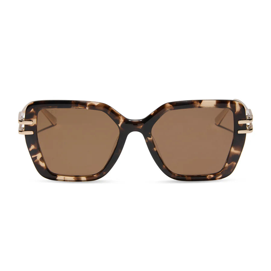 DIFF Eyewear Dasha Polarized Sunglasses - Espresso Tortoise Gold + Brown