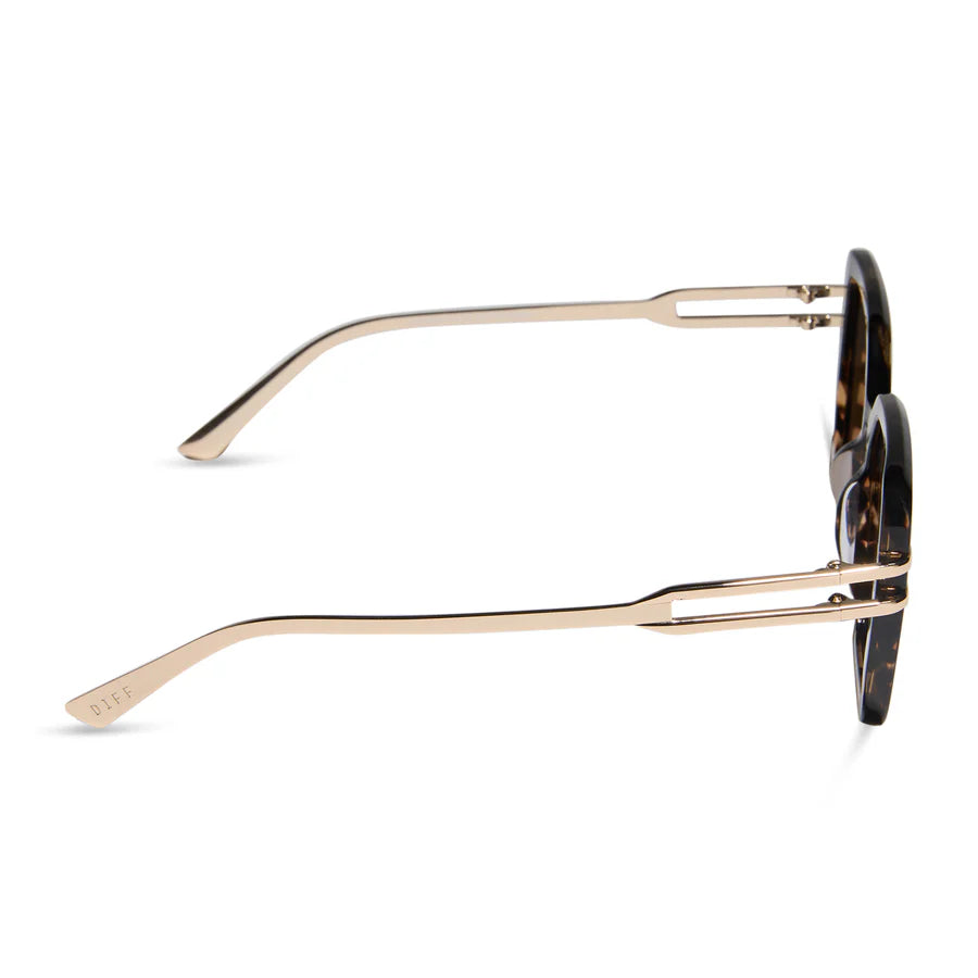 DIFF Eyewear Dasha Polarized Sunglasses - Espresso Tortoise Gold + Brown