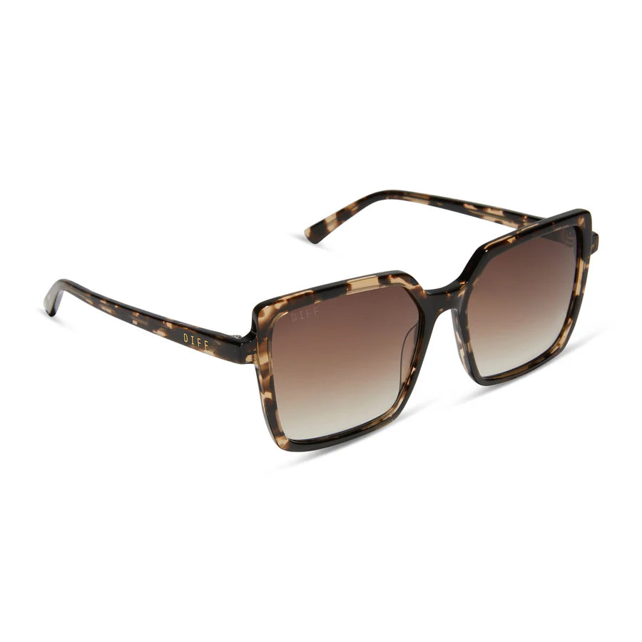 DIFF Eyewear Esme Polarized Sunglasses - Espresso Tortoise Brown Gradient