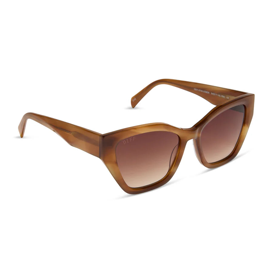 DIFF Eyewear Evie Cat Eye Polarized Sunglasses - Tawny Tortoise Brown Gradient