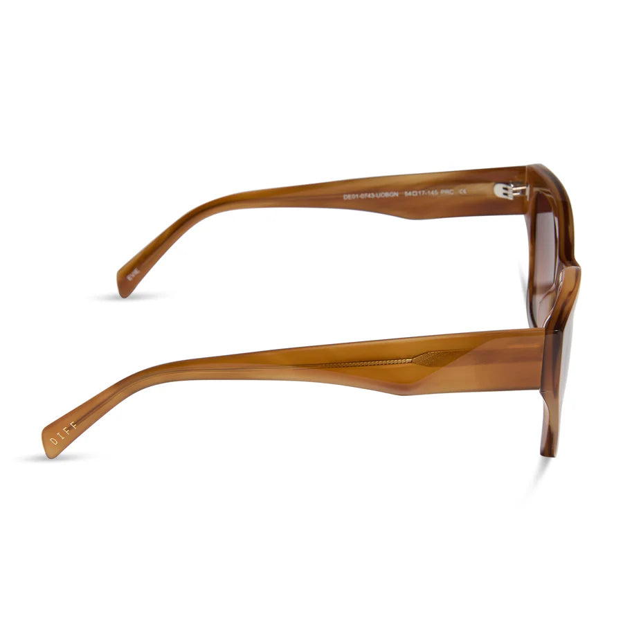 DIFF Eyewear Evie Cat Eye Polarized Sunglasses - Tawny Tortoise Brown Gradient